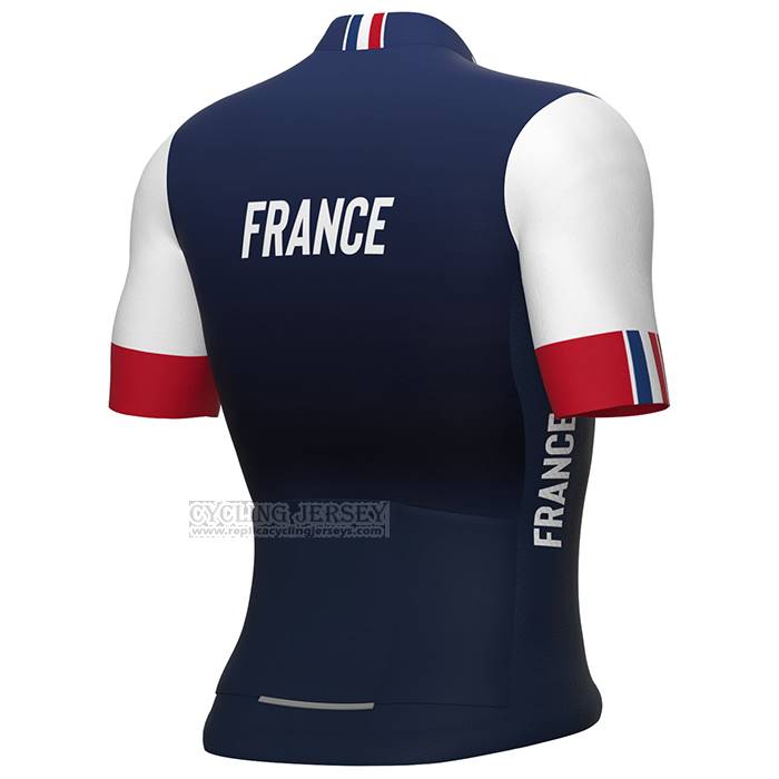 2023 Cycling Jersey France Blue White Short Sleeve And Bib Short